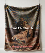 BALENCIAGA Trippy Art Painting Flannel Sofa Throw Blanket for Wall Decor BA063